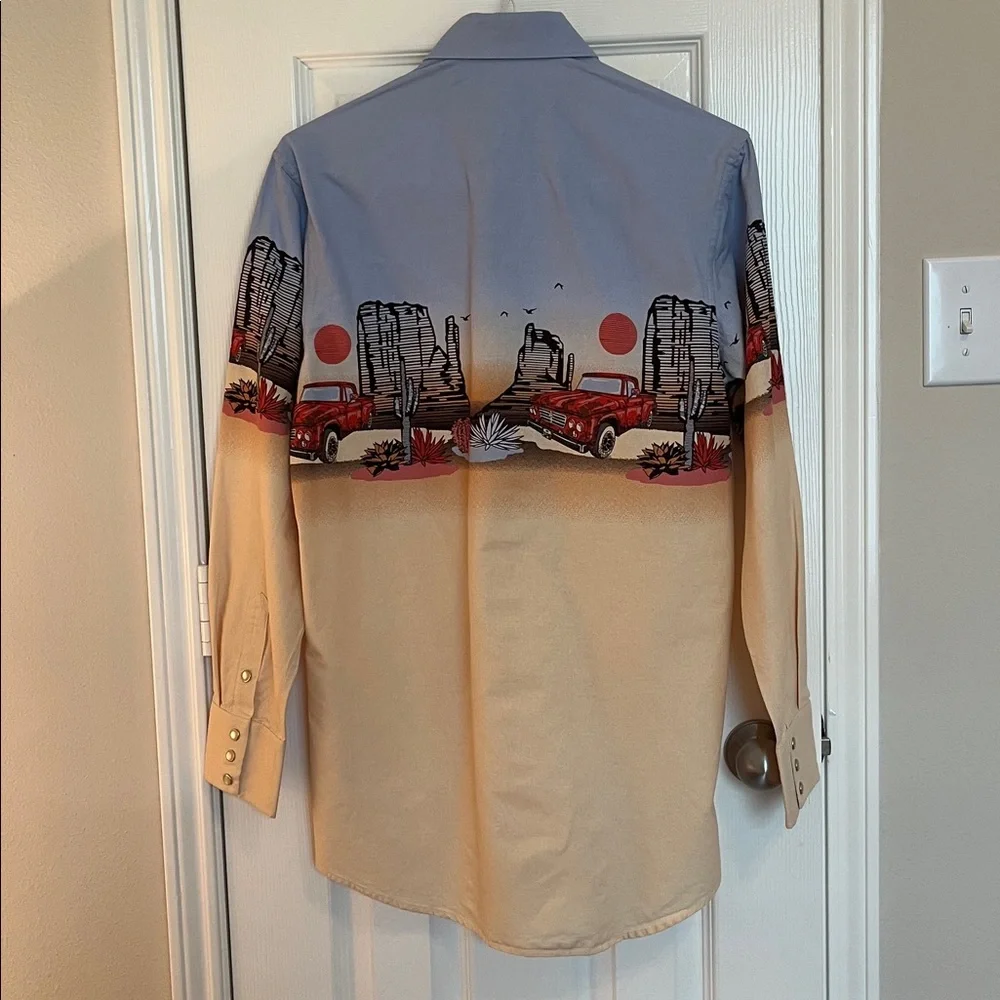 Panhandle Truck Border Western Snap Button Shirt - Picture 6 of 12